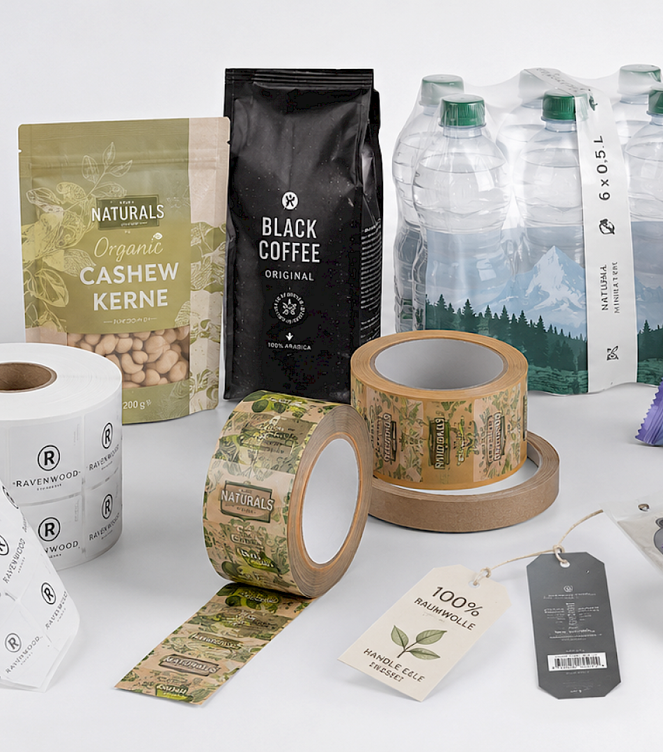Trägerlose Etiketten & Verpackungs&shy;lösungen, Optimum Group™ HP-ETIKETT, Etiketten, flexible Verpackungslösungen, Etikettendruckerei