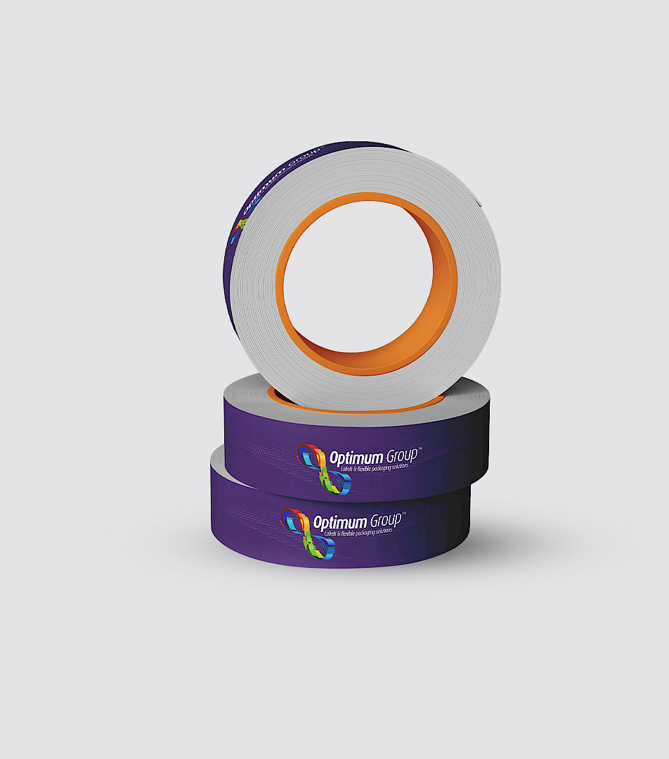 Bedrucktes Verpackungsband, Optimum Group™ HP-ETIKETT, Etiketten, flexible Verpackungslösungen, Etikettendruckerei